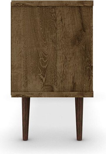 Manhattan Comfort TV & Media Units - Liberty 53.14" Mid-Century - Modern TV St& Rustic Brown & Aqua Blue