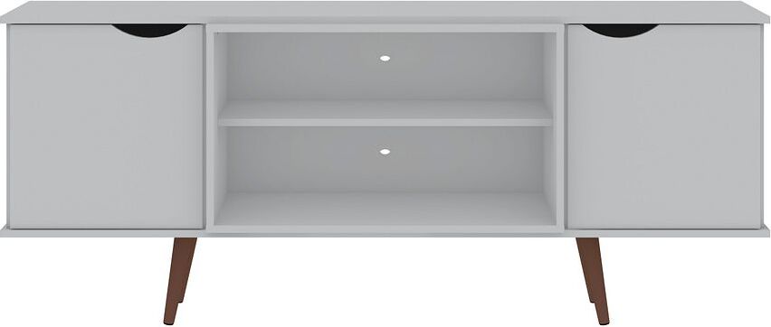 Manhattan Comfort TV & Media Units - Hampton 62.99 TV Stand with 4 Shelves & Solid Wood Legs in White