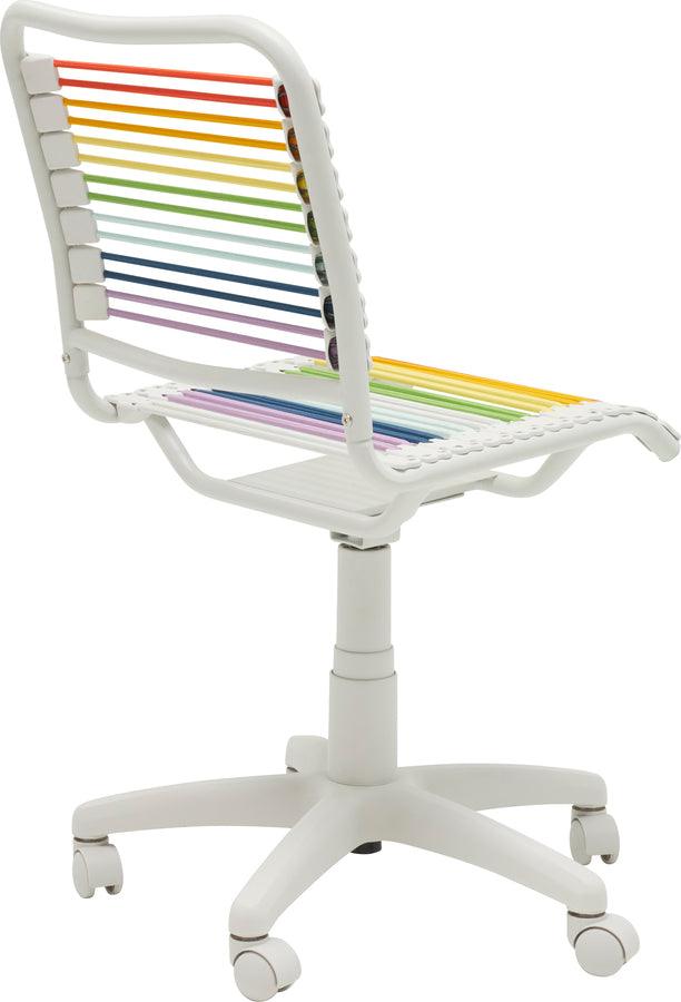 Euro Style Task Chairs - Bungie Low Back Office Chair in Rainbow with White Frame and Base