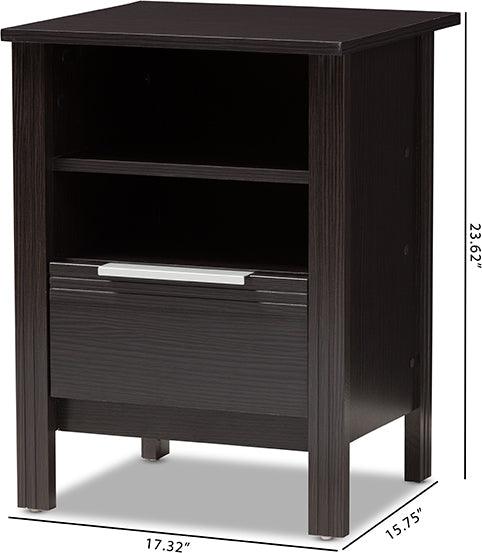 Wholesale Interiors Nightstands & Side Tables - Hamish Nightstand Wenge Dark Brown