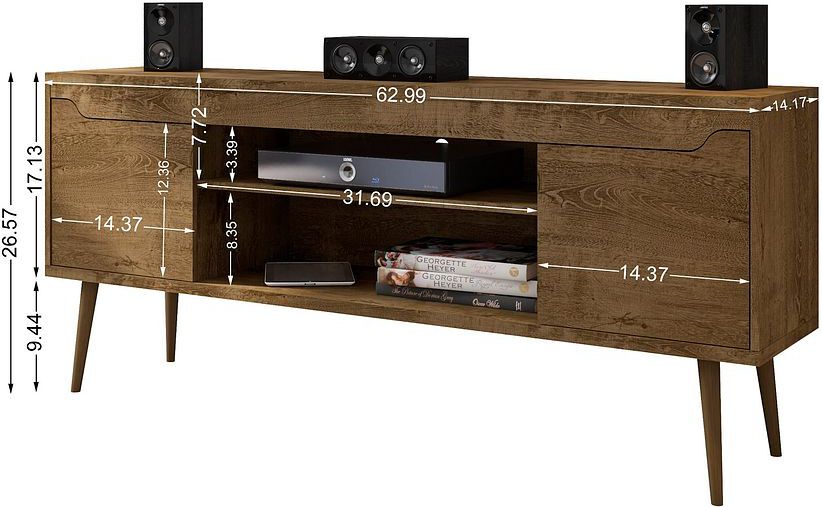 Manhattan Comfort TV & Media Units - Bradley 62.99 TV Stand Rustic Brown