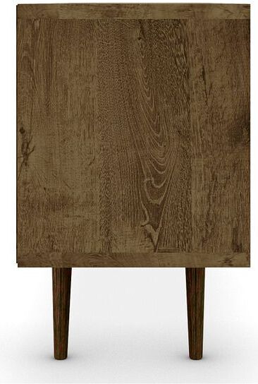 Manhattan Comfort TV & Media Units - Liberty 70.86" Mid-Century - Modern TV St& Rustic Brown & Aqua Blue