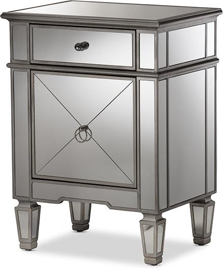 Wholesale Interiors Nightstands & Side Tables - Claudia Nightstand Silver Mirrored