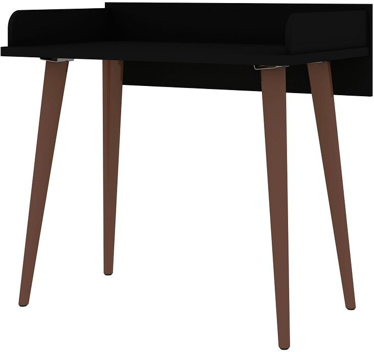 Manhattan Comfort Desks - Hampton 35.43 Home Office Desk with Solid Wood Legs in Black