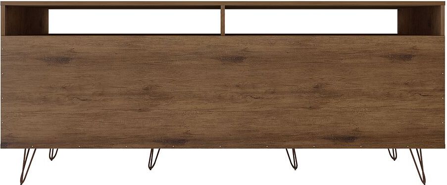 Manhattan Comfort TV & Media Units - Rockefeller 62.99 TV Stand with Metal Legs & 2 Drawers in Nature & Textured Gray