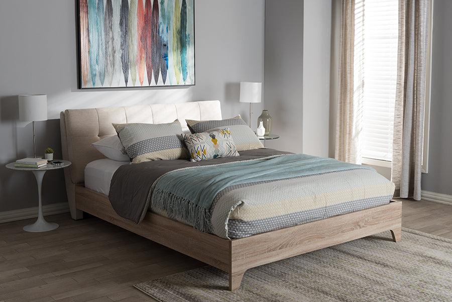 Shop Adelia Queen Bed Light Beige Natural Beds CasaOne