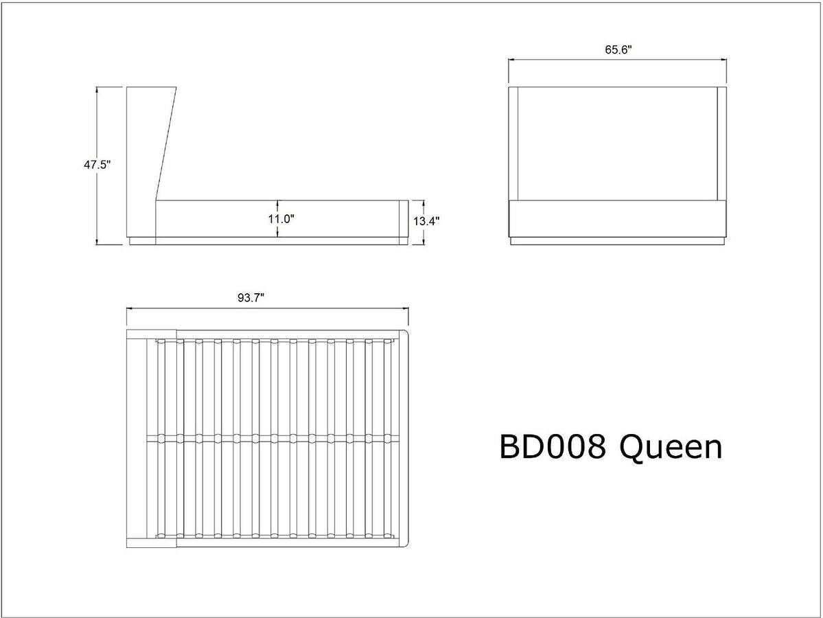 Manhattan Comfort Beds - Lenyx Graphite Queen Bed