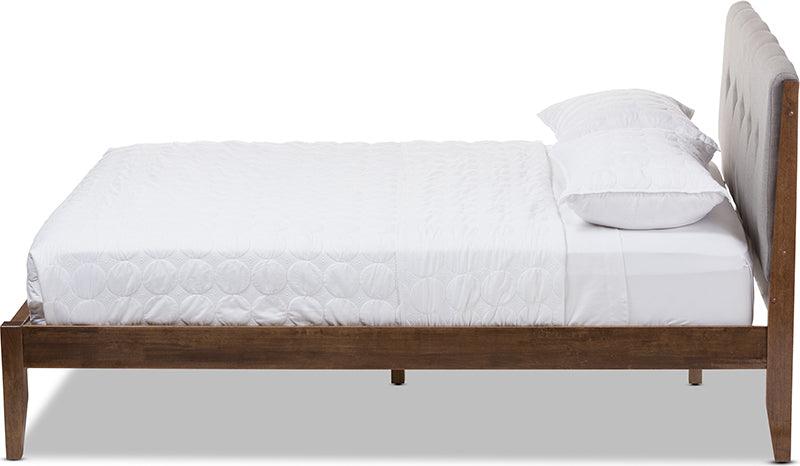 Shop Leyton King Bed Light Gray Walnut Brown Beds CasaOne