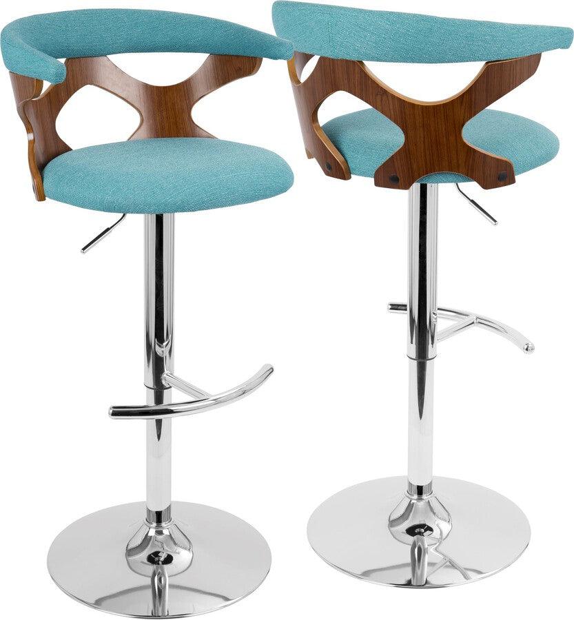 Shop Gardenia Adjustable Barstool With Swivel In Chrome Walnut