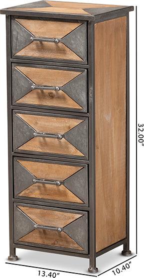 Wholesale Interiors Buffets & Cabinets - Laurel Whitewashed Oak Brown Finished Wood 5-Drawer Accent Storage Cabinet