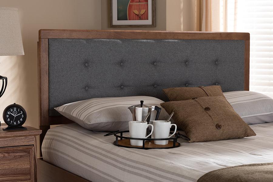 Wholesale Interiors Headboards - Sarine King Headboard Dark Gray & Walnut