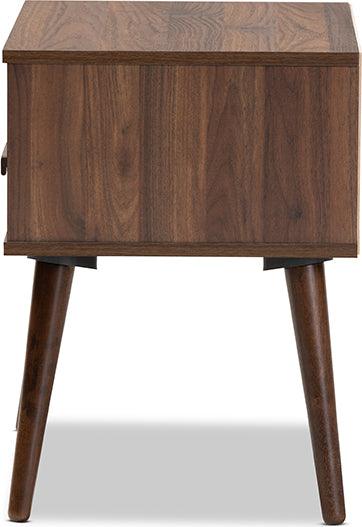 Wholesale Interiors Side & End Tables - Quinn Two-Tone White and Walnut Finished 1-Drawer Wood End Table