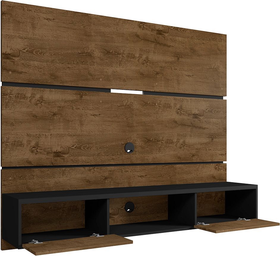 Manhattan Comfort TV & Media Units - Vernon 62.99 Floating Wall Entertainment Center in Rustic Brown & Black