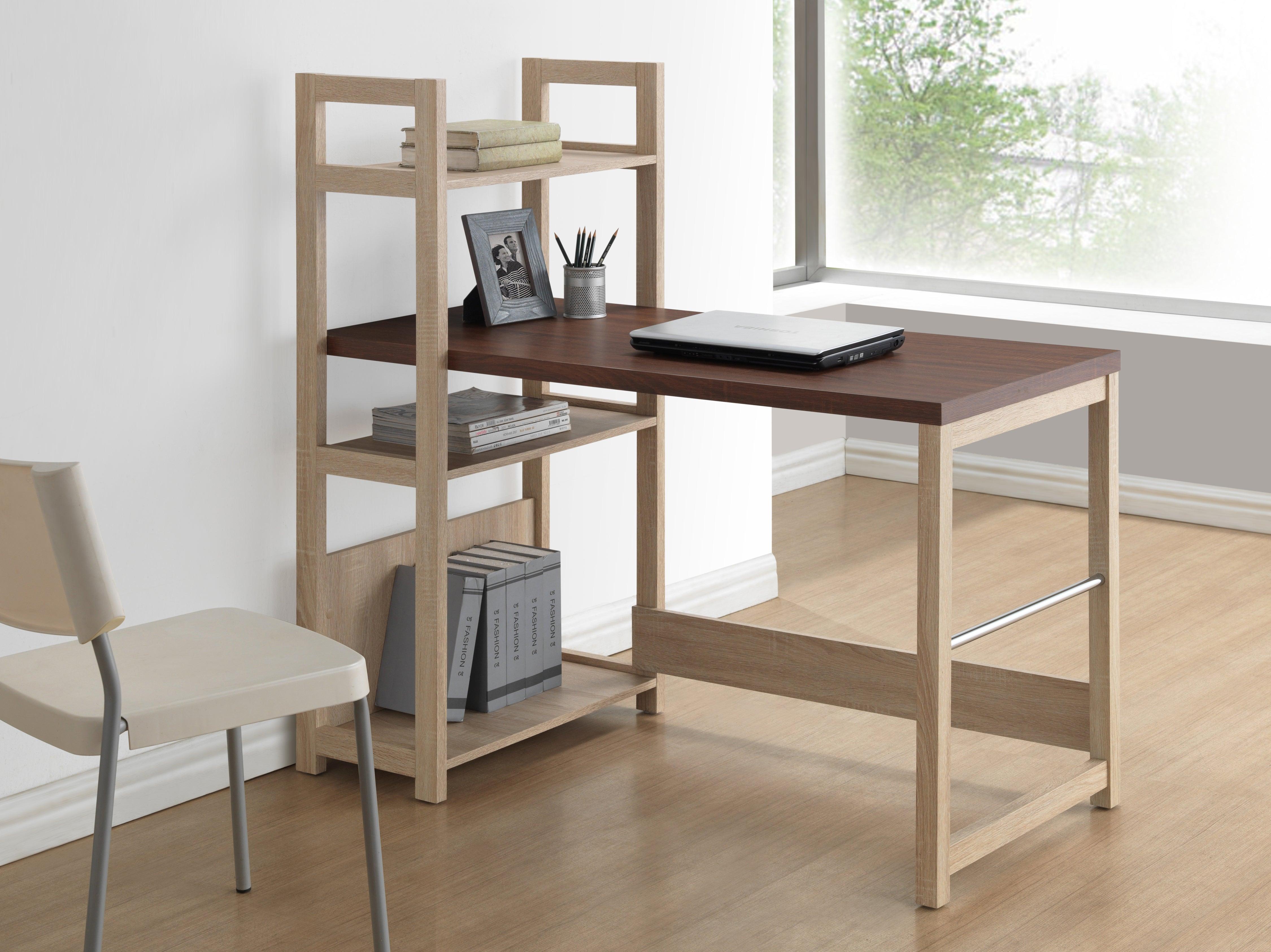 Wholesale Interiors Desks - Hypercube Writing Desk Natural & Dark Brown