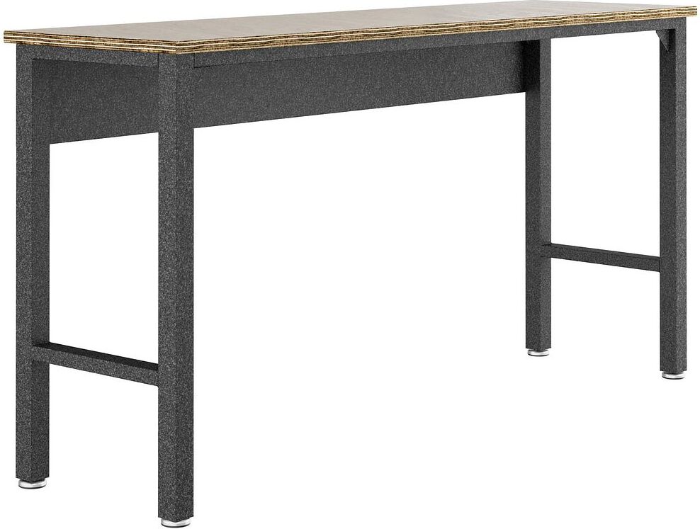 Manhattan Comfort Side & End Tables - Fortress 72.4" Garage Table in Natural Wood & Steel