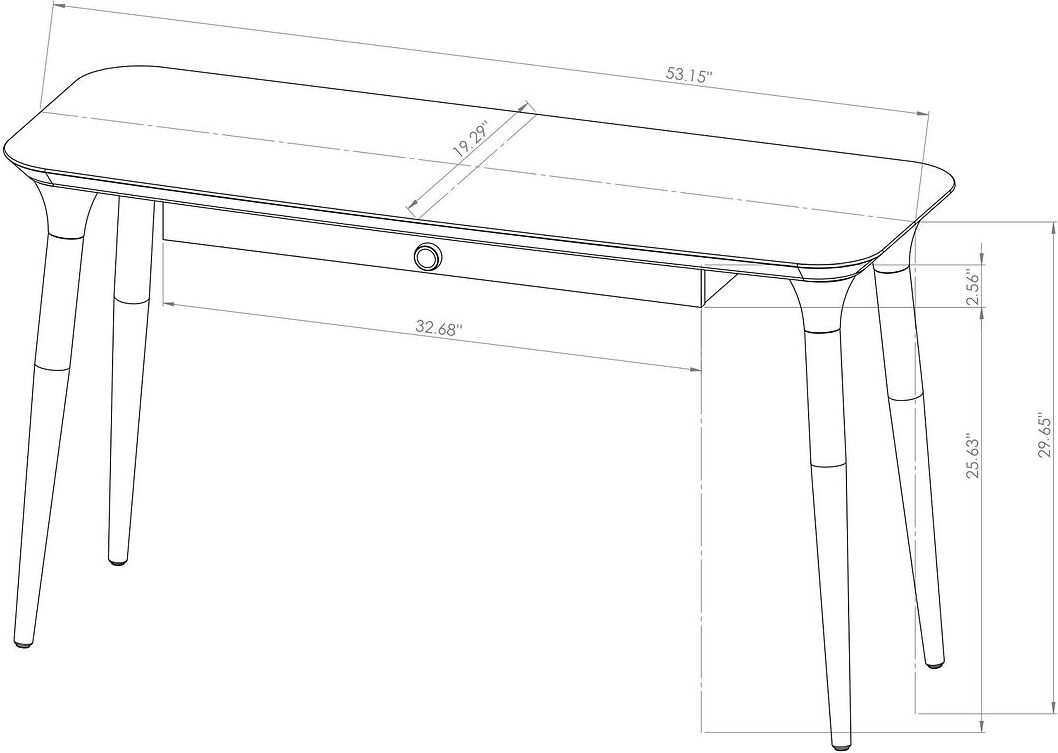 Manhattan Comfort Desks - HomeDock Office Desk with Internal Organization in Off White & Cinnamon