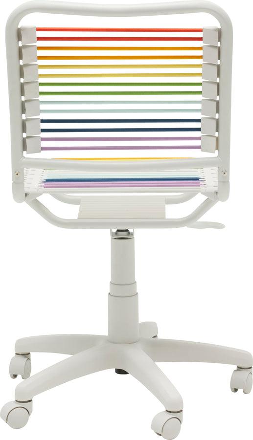 Euro Style Task Chairs - Bungie Low Back Office Chair in Rainbow with White Frame and Base