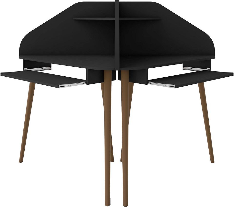 Manhattan Comfort Desks - Bradley Corner Desk with Keyboard Shelf in Black