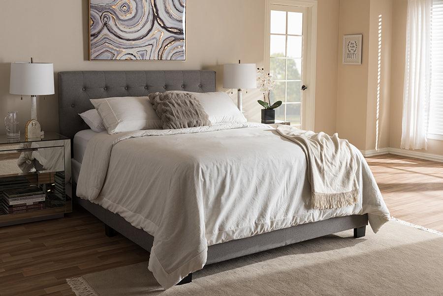 Shop Cassandra King Bed Light Gray Beds CasaOne