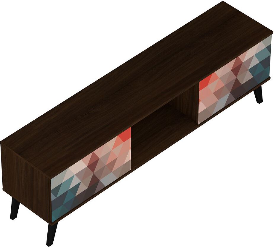 Manhattan Comfort TV & Media Units - Doyers 62.20 Mid-Century Modern TV Stand in Multi Color Red & Blue