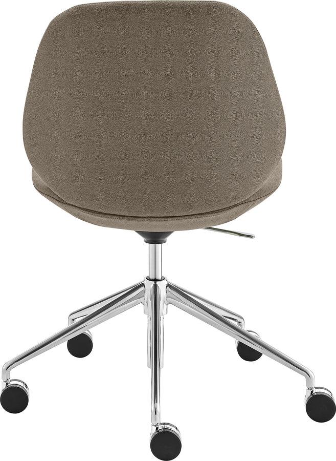 Euro Style Task Chairs - Lyle Office Chair without Armrests in Taupe Fabric with Polished Aluminum Base