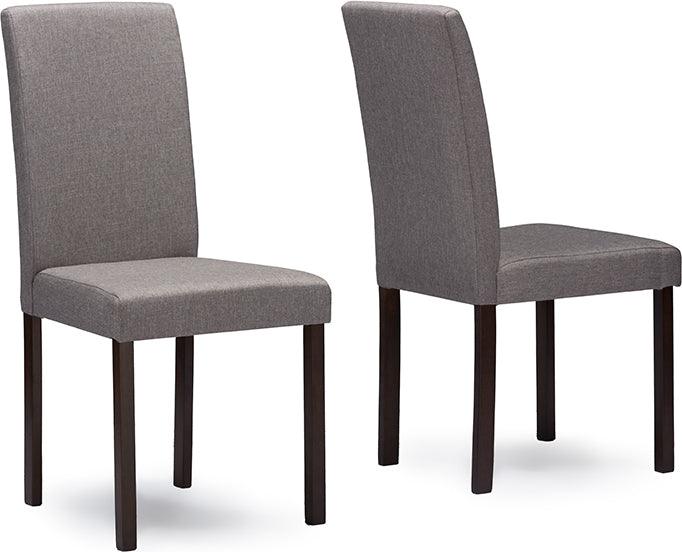 Wholesale Interiors Dining Sets - Andrew Contemporary Espresso Wood Gray Fabric 5PC Dining Set