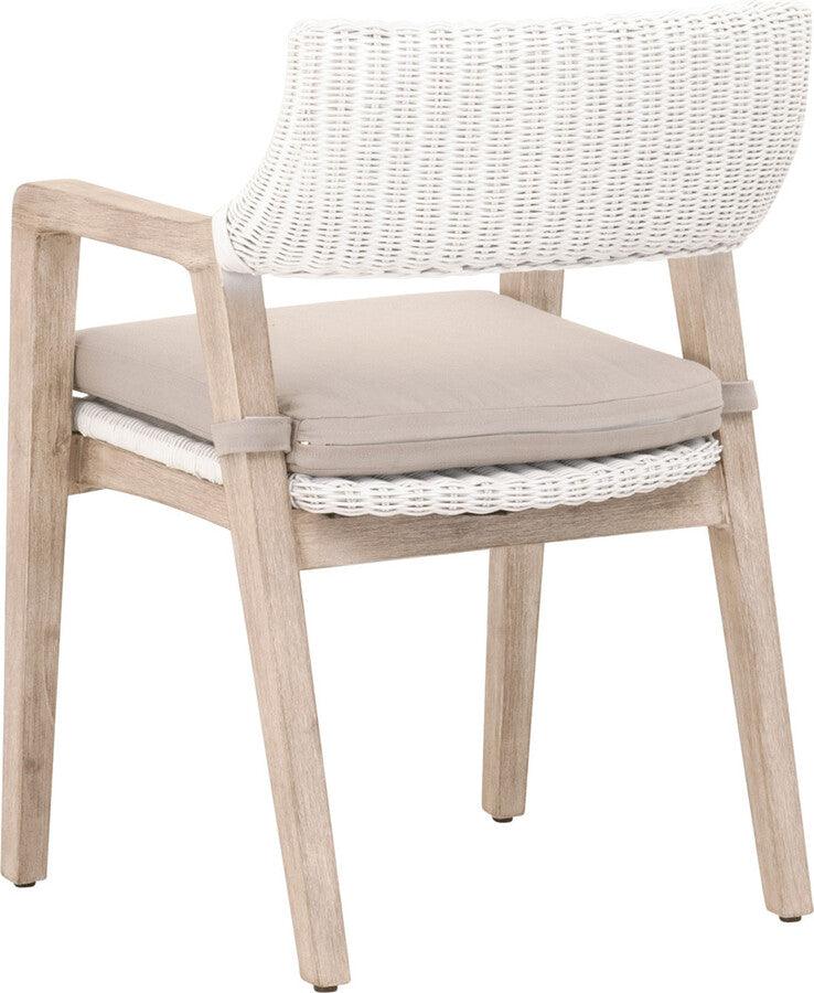 Lucia Arm Chair White Rattan Woven Collection