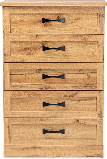 Classic Oak Five-Drawer Tallboy - Natural Bed Company