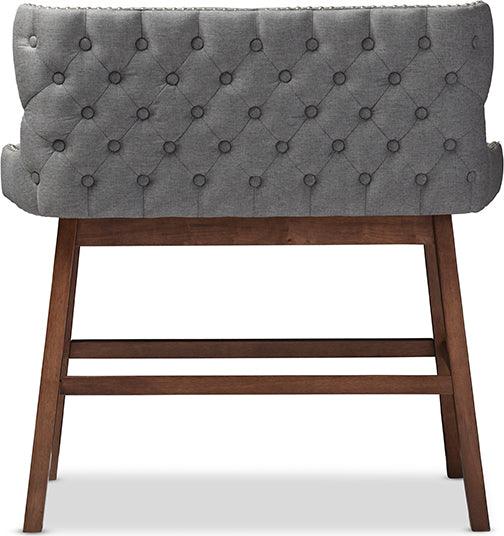 Shop Gradisca Button tufted Upholstered Bar Bench Banquette Grey