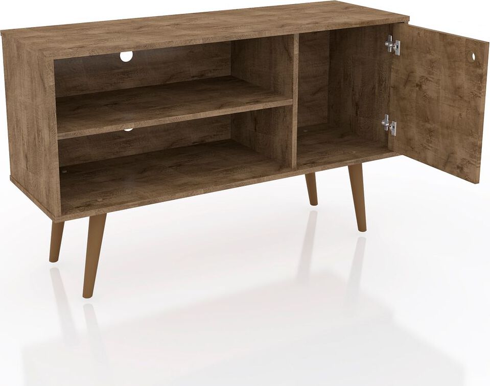 Manhattan Comfort TV & Media Units - Liberty TV Stand 42.52 in Rustic Brown and 3D Brown Prints