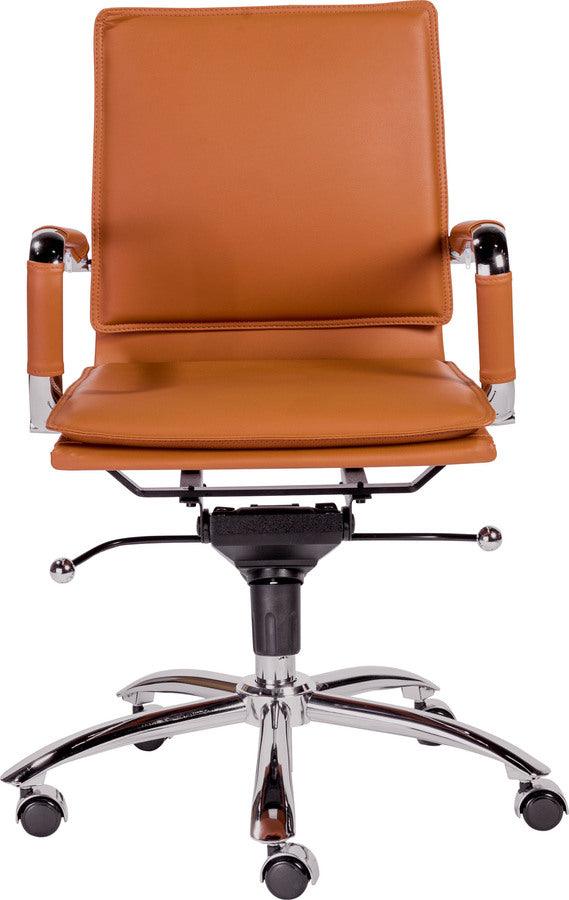 Euro Style Task Chairs - Gunar Pro Low Back Office Chair in Cognac