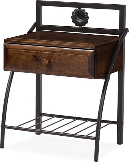 Wholesale Interiors Nightstands & Side Tables - Jevenci Vintage Industrial Black Finished Metal Nightstand