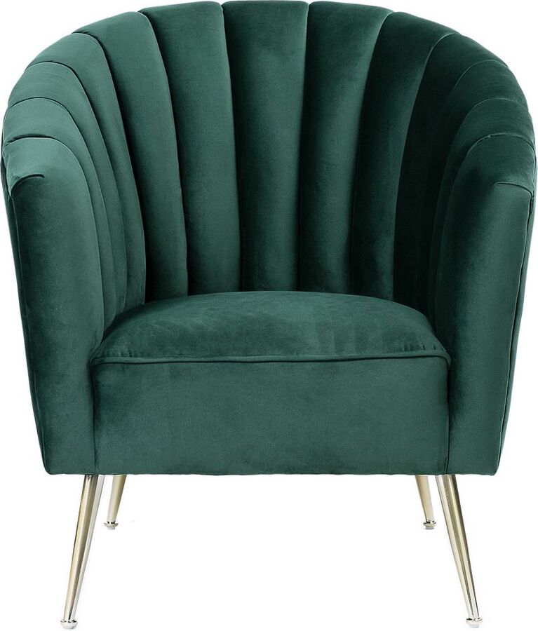 Manhattan Comfort Accent Chairs - Rosemont Green and Gold Velvet Accent Chair