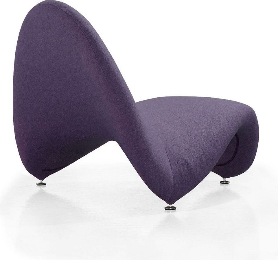 Manhattan Comfort Accent Chairs - MoMa Purple Wool Blend Accent Chair