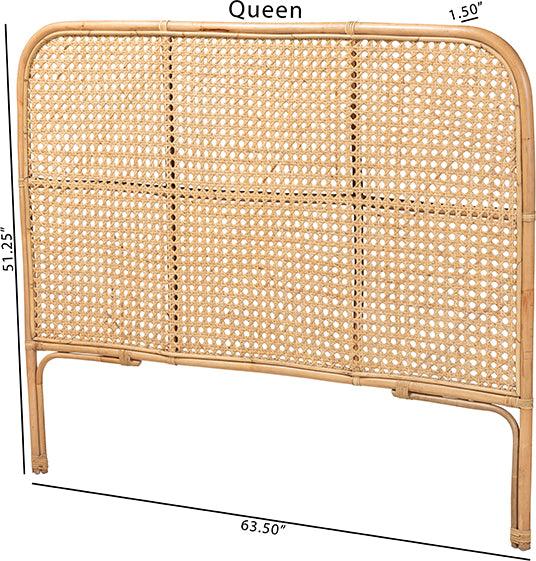 Shop Linette Modern Bohemian Natural Rattan Queen Size Standalone