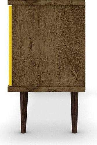 Manhattan Comfort TV & Media Units - Liberty 53.14" Mid-Century - Modern TV St& Rustic Brown & Yellow