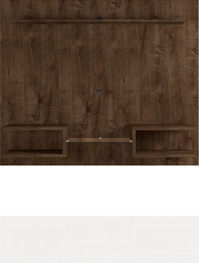 Manhattan Comfort TV & Media Units - Plaza 64.25 Modern Floating Wall Entertainment Center with Display Shelves in Rustic Brown