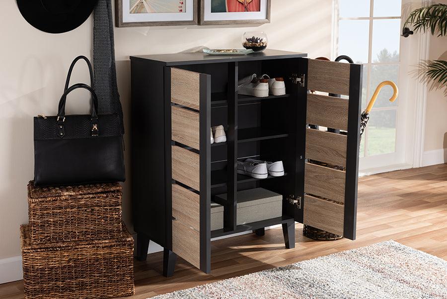 Shop Baxton Studio Melle Contemporary Oak Brown and Gray 2 Door