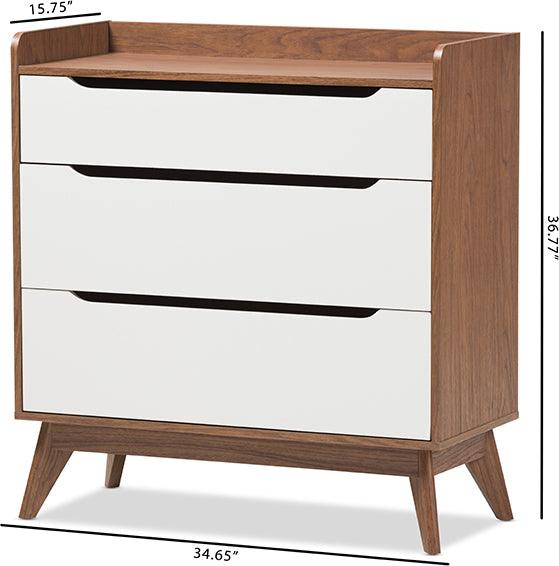 Shop Baxton Studio Brighton Mid Century Modern White and Walnut