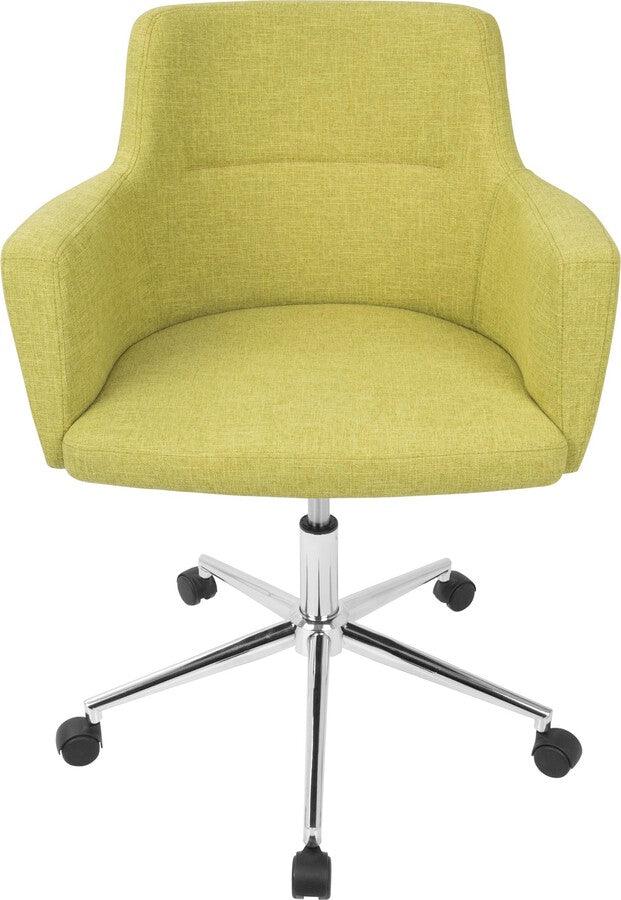 Lumisource Task Chairs - Andrew Contemporary Adjustable Office Chair in Green