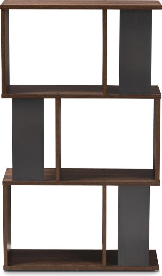 Wholesale Interiors Bookcases & Display Units - Legende Modern and Contemporary Brown and Dark Gray Finished Display Bookcase