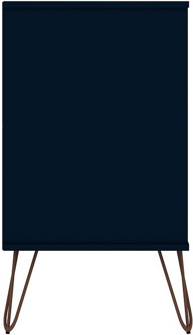 Manhattan Comfort Dressers - Rockefeller 10-Drawer Double Tall Dresser with Metal Legs in Tatiana Midnight Blue