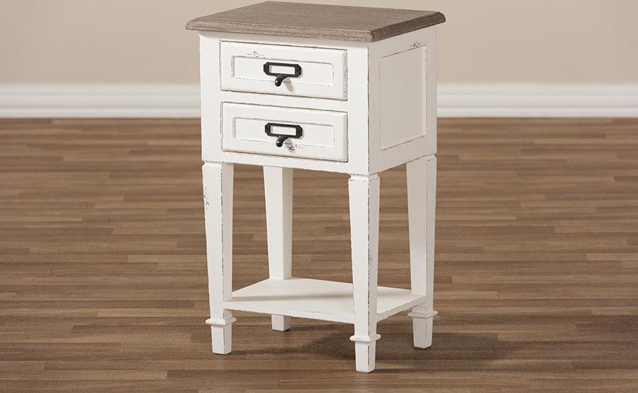 Wholesale Interiors Nightstands & Side Tables - Dauphine Nightstand White & Natural