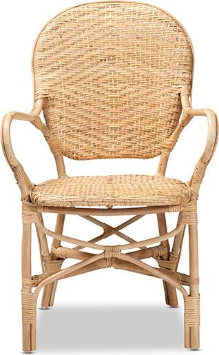 Wholesale Interiors Dining Chairs - Genna Modern Bohemian Natural Brown Finished Rattan Dining Chair