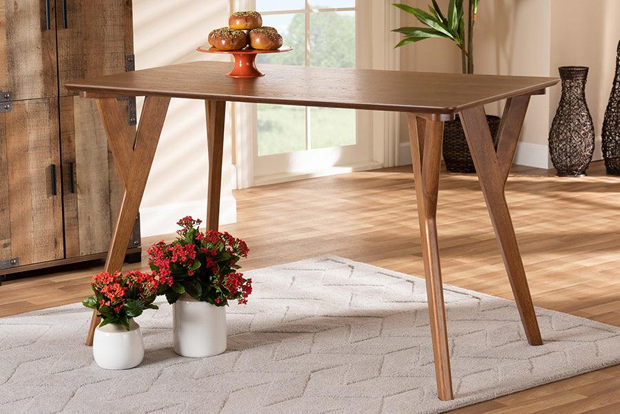 Wholesale Interiors Dining Tables - Sahar Mid-Century Modern Transitional Walnut Brown Finished Wood Dining Table