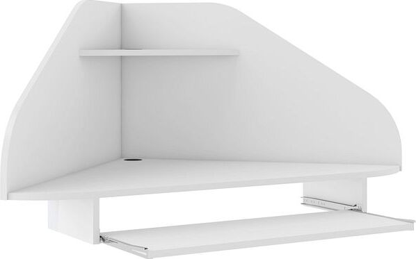 Manhattan Comfort Desks - Bradley Floating Corner Desk with Keyboard Shelf in White