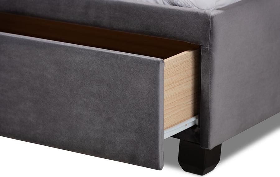 Wholesale Interiors Beds - Caronia Queen Storage Bed Gray & Black