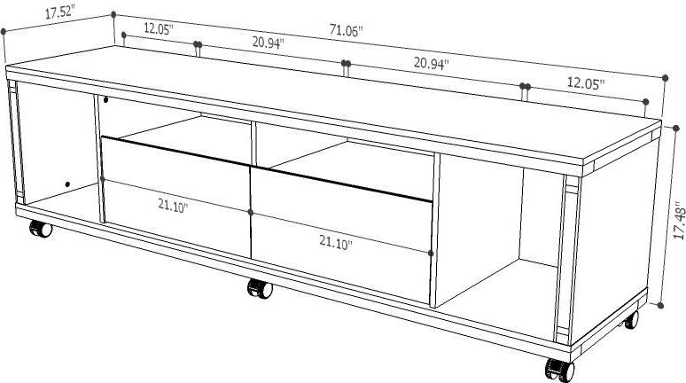 Manhattan Comfort TV & Media Units - Cabrini TV Stand 1.8 in Black Gloss & Black Matte