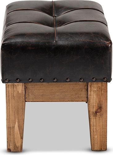 Shop Baxton Studio Lenza Rustic Dark Brown Faux Leather