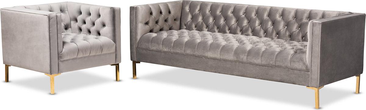 Shop Baxton Studio Zanetta Glam and Luxe Gray Velvet Upholstered